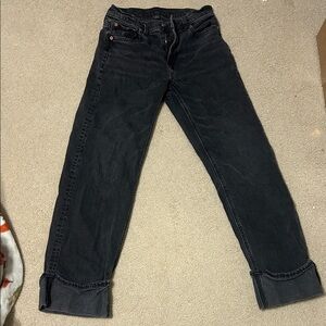 American Eagle Outfitters black stovepipe jeans
